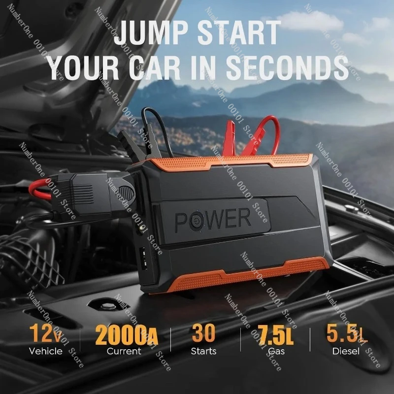 

2000A Автомобильный стартер 12 В со светодиодным фонариком Power Bank Многофункциональный аварийный инструмент