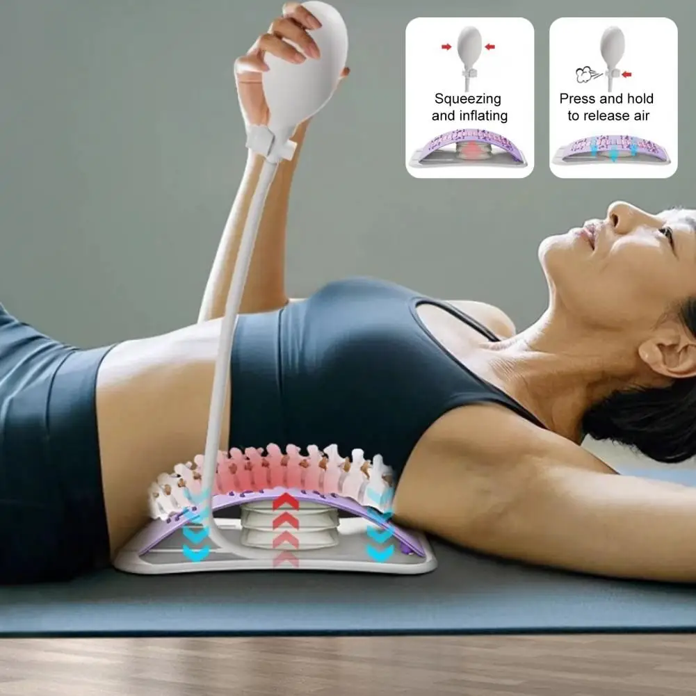 Inflatable Back Stretcher Waist Trainer Adjustable Spine Decompressor Lumbar Back Cracker Board Stretching Device Massager