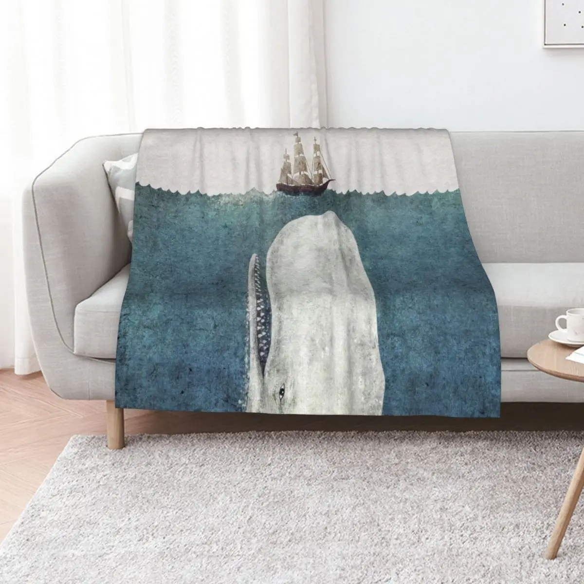 The White Whale Throw Blanket Soft Plaid Blankets For Bed Plaid on the sofa Custom for sofa Bed linens Blankets