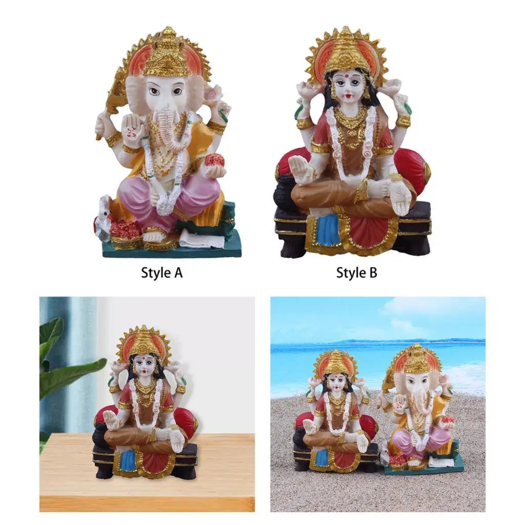 Mini Simulation Deity Statue Ornament Resin Model Buddha Figures Elephant Sculpture for Living Room Decor