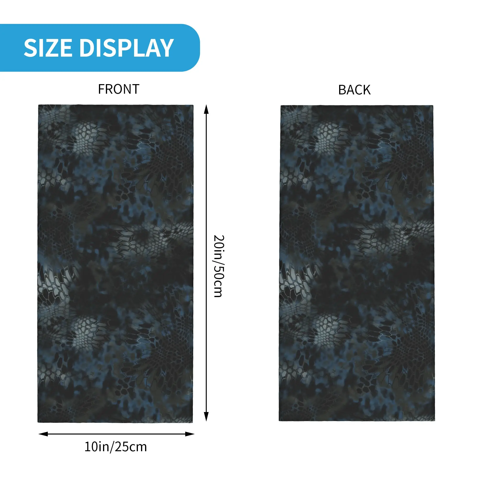 Custom Snake Themed Camouflage Design Neck Gaiter Women Men UV Face Shield Winter Fabric  Bandana Scarf for Cycling