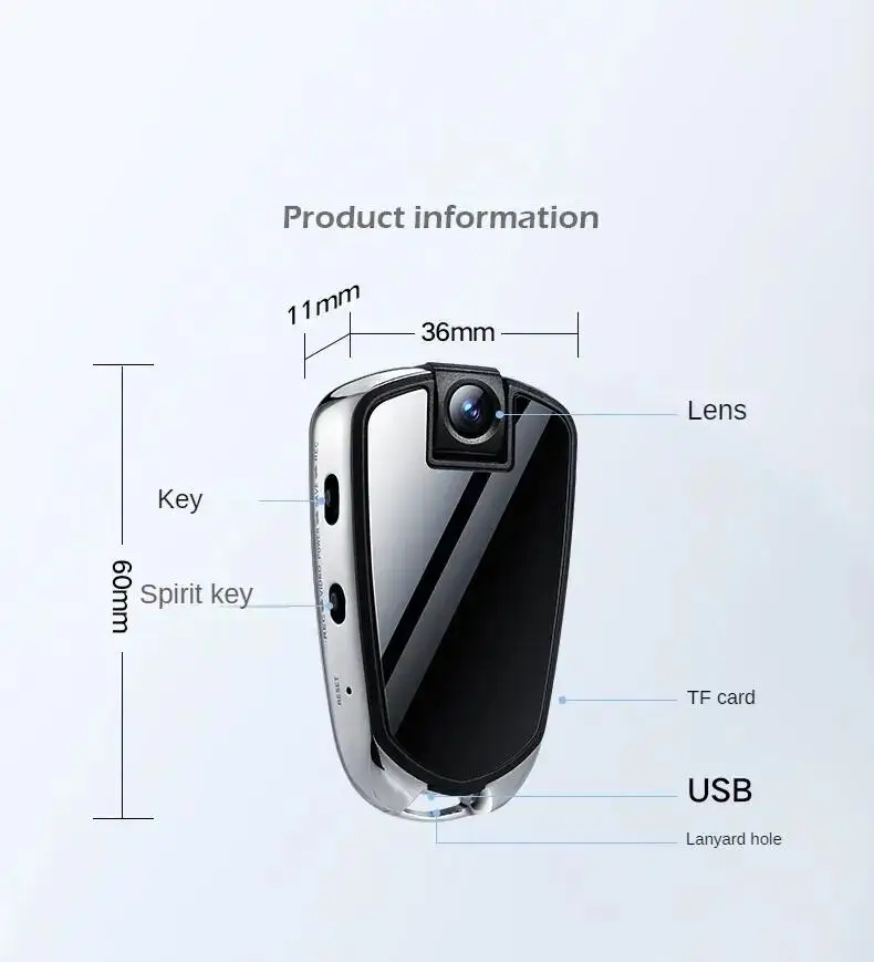 

Mini Camera 1080P HD - Hidden Body-Worn Voice Recorder & Video Recorder, Pocket-Sized Secret DV Cam for Covert Recording