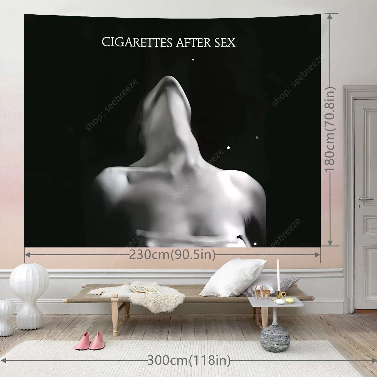 CIGARETTES AFTER SEX Elegant Abstract Monochrome Tapestry Bohemian Wall Art for Living Room Bedroom Office Premium Home Decor