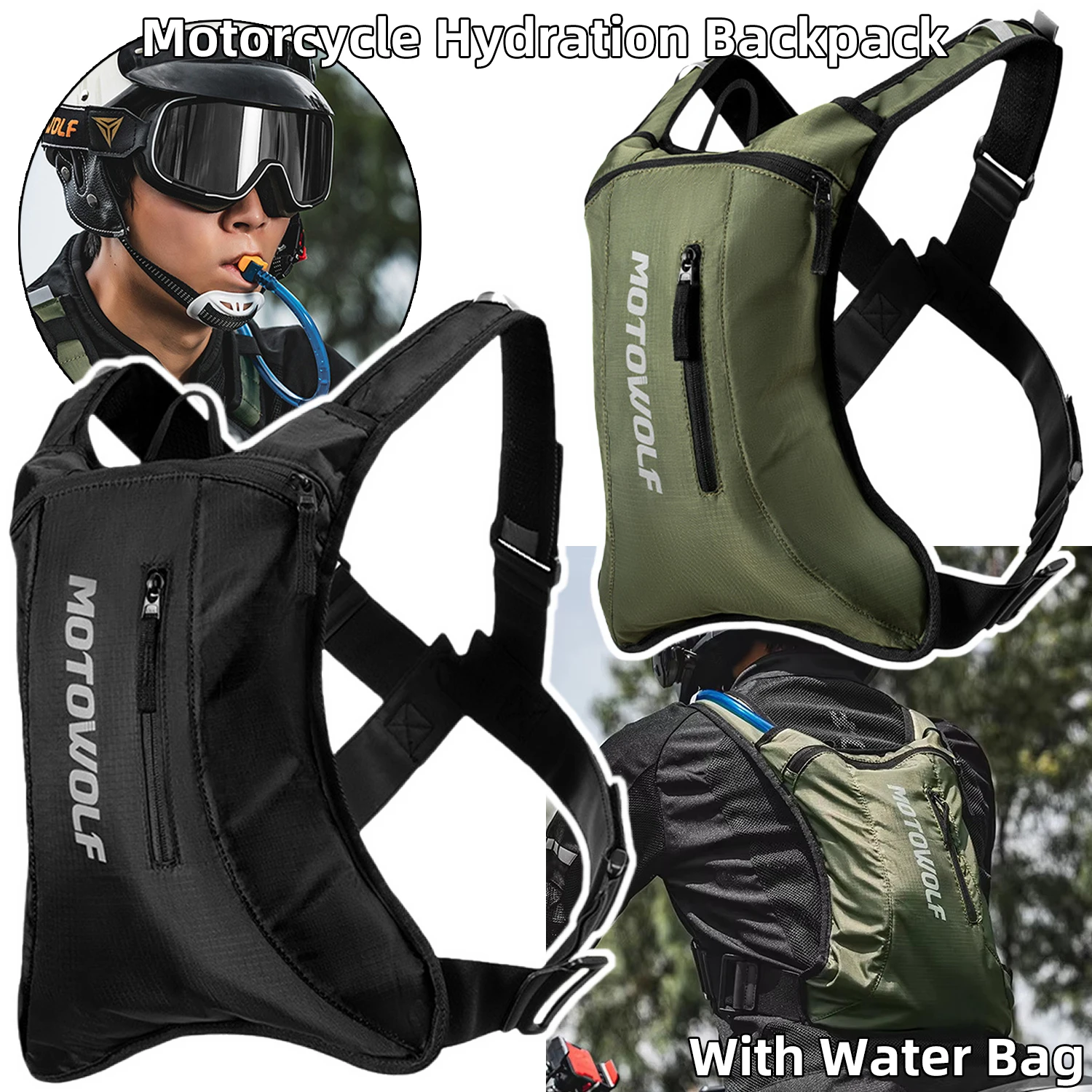 6L Motorcycle Hydration Backpack with 2L Water Bladder Set For MTB Off-Road Motocross Racing Backpack Water Bladder Combo