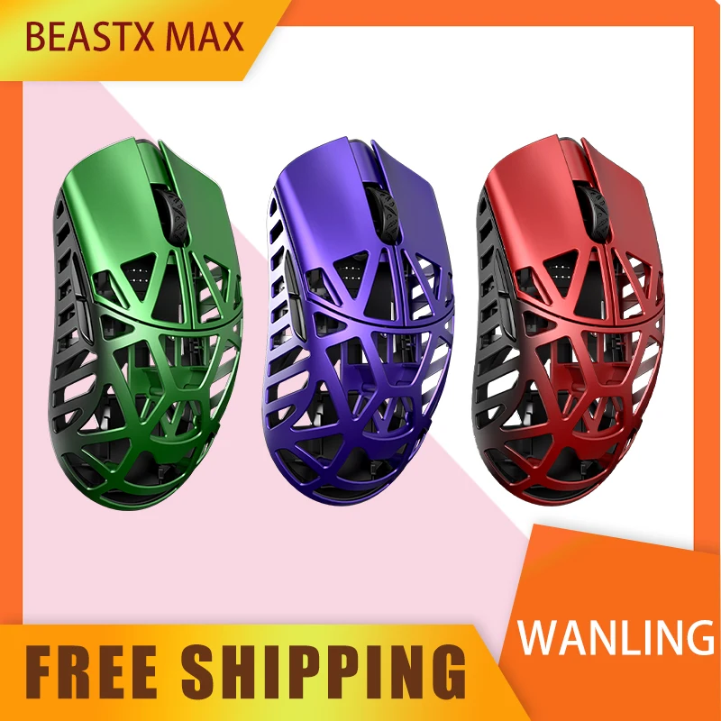 

Wanling Beastx MAX 8k Mouse Wlmouse Paw3395 Wireless Dual Mode Lightweight Mice Rgb Mouse Gamer Accessory For Computer Pc