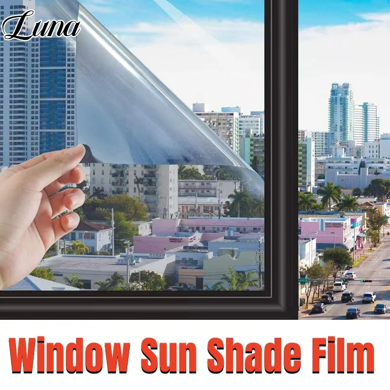 Window Tint Film Self Adhesive Glass Sticker Sun Shade Films for Car Office Home One Way Mirror Heat Blocking UV Protector Foils