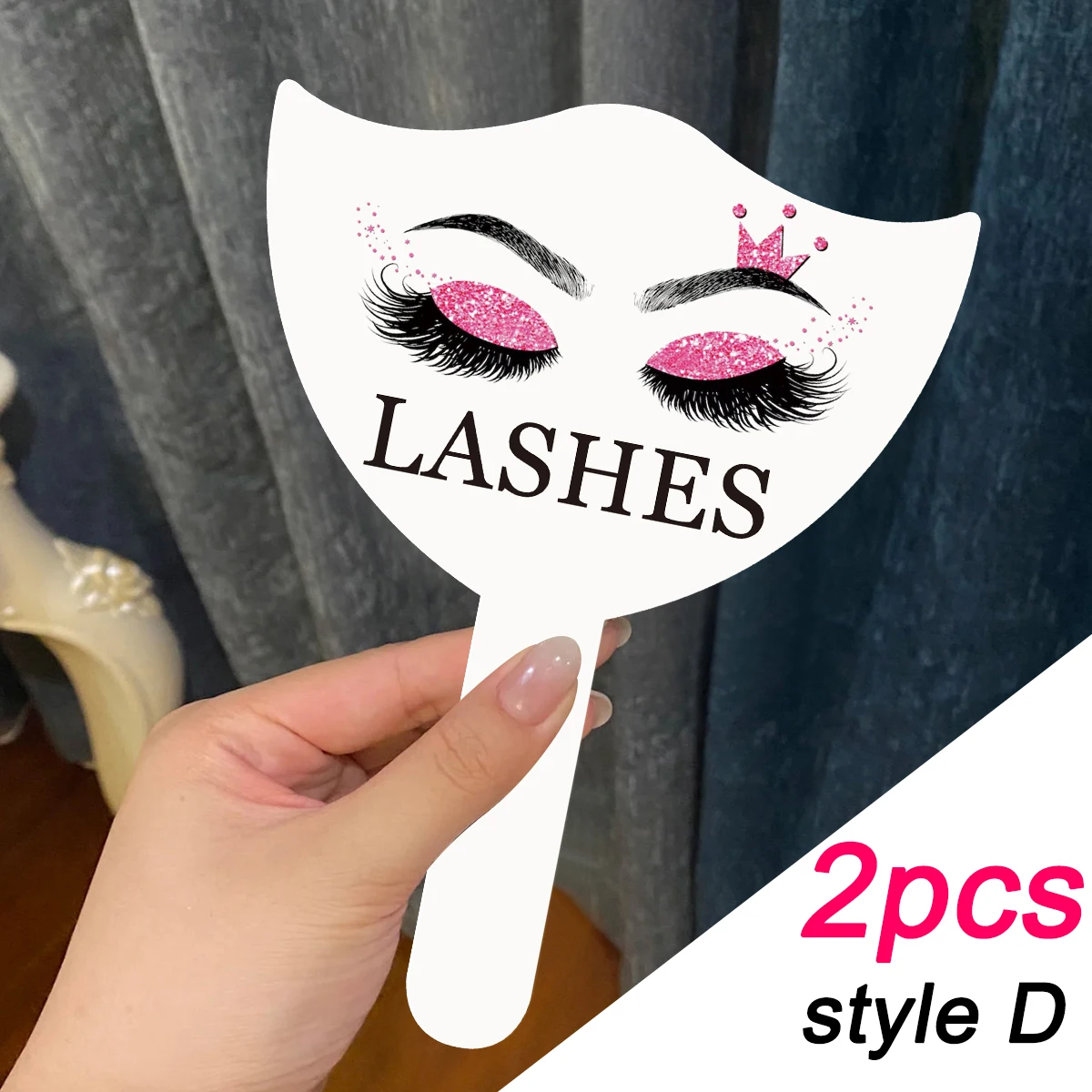 2er-Set Wimperntechniker-Foto-Requisiten: Weiche PVC-Handkarten für Wimpern-Social-Media, Wimpern-Salon und Wimpernverlängerungs-Präsentationswerkzeuge