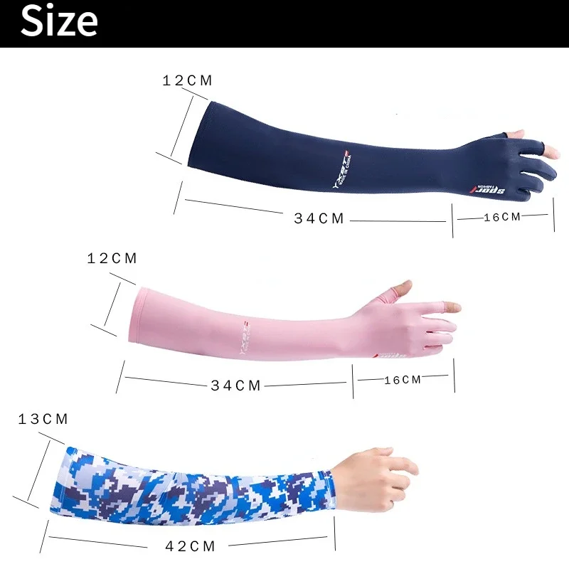 UV Solar Arm Sleeves Men Cycling Gloves Hand Long Sleeves Driving Arm Cover Summer Woman Cool Muff Sun Protection Motorcyclist