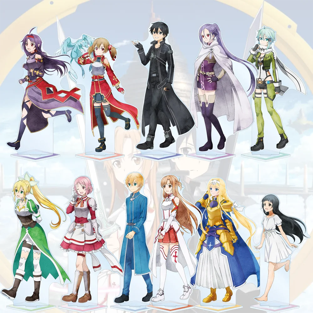 Акриловый брелок-подставка Sword Art Online, фигурки Кирито, Асуны, Алисы, Эугео, версия Walking Ver. Аниме-декор для рабочего стола, коллекция SAO 2026