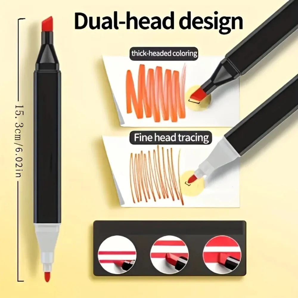 Professional Permanent Sketch Markers – Colored Dual-Head Set for Art Illustrations & School Supplies