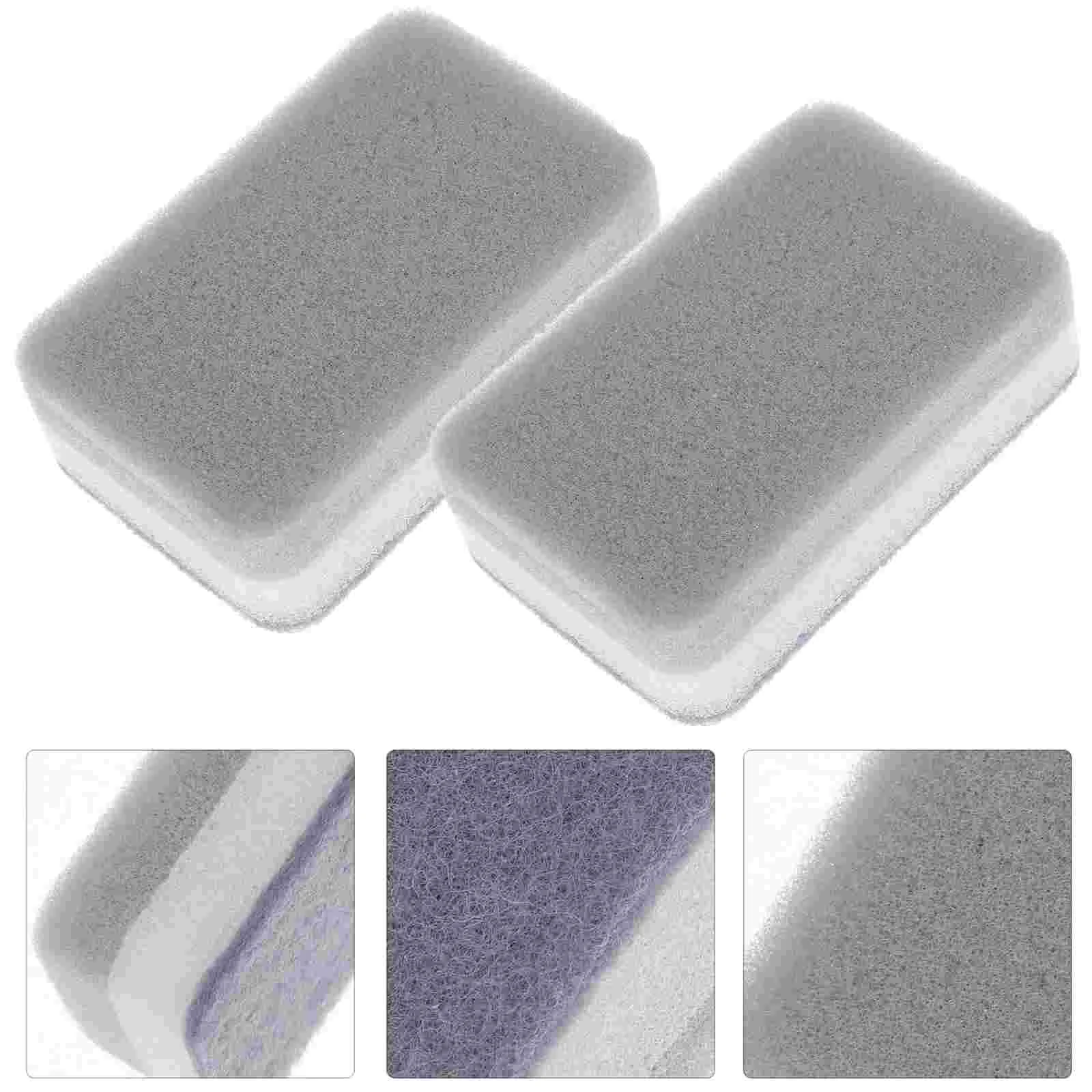 10 Pcs Three-Layer Scouring Sponge Gray Dishwashing Sponges Kitchen Tableware Cleaning Brush Scrubber Detergent