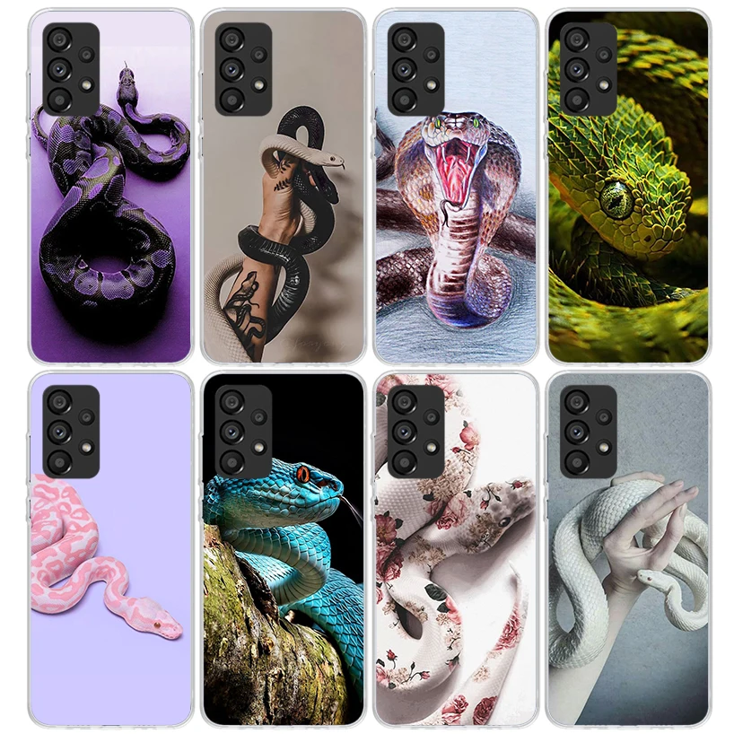 Animal Leather Snake Scales Phone Case For Samsung Galaxy A15 A14 A13 A12 A55 A54 A53 A52 A35 A34 A33 A32 A25 A24 A23 A22 A04S A