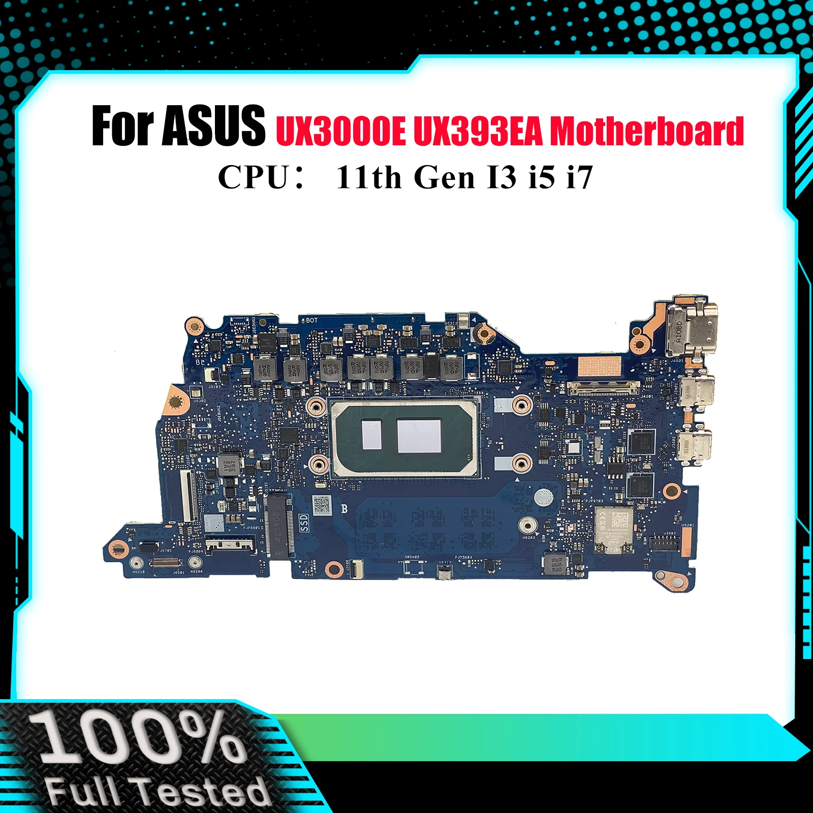 

UX393EA Материнская плата для ноутбука ASUS ZenBook UX393E UX3000E UX393EA Материнская плата для ноутбука с 11-го поколения I3 i5 i7 100% тестирование OK stk