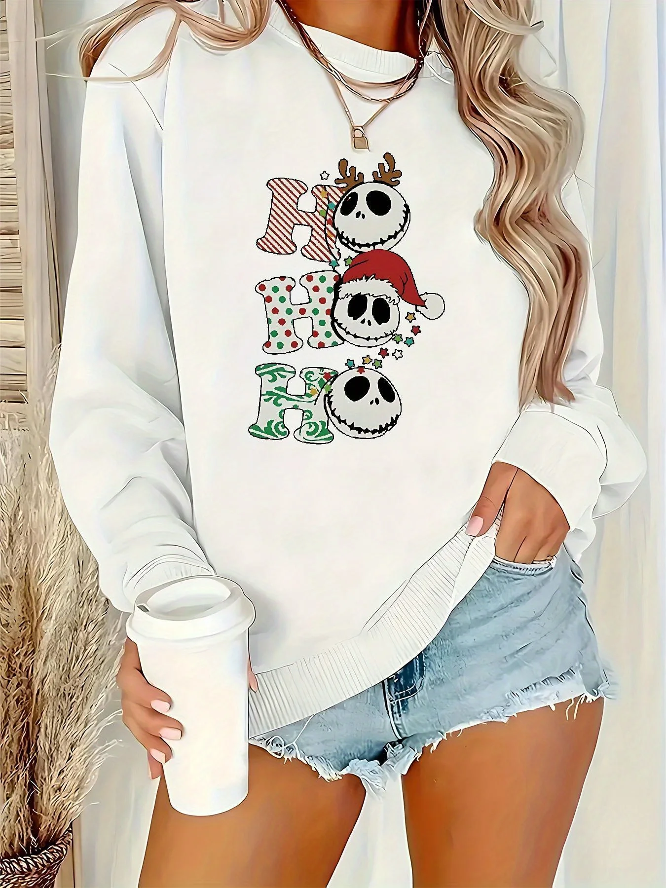 ديزني جاك سكيلينجتون وسالي كابوس قبل عيد الميلاد البلوز المرأة الرجال سترات قطنية عالية الجودة البلوز الخريف الشتاء الصوف #2