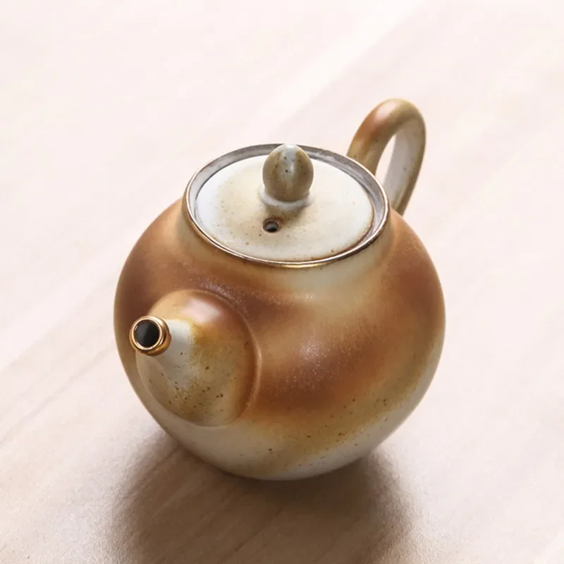 150ml Retro Kiln Change Coarse Pottery Tea Pot Handmade Filter Beauty Tea Kettle Household Drinkware Tea Ceremony Accessories
