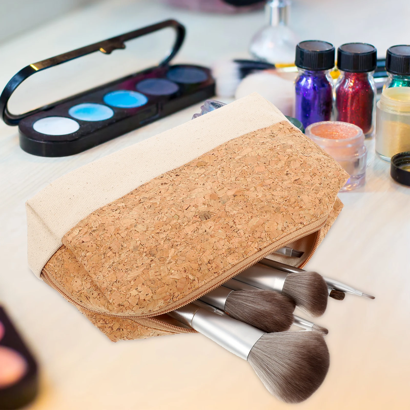 

Travel Makeup Portable Pouch Durable Skincare Organizer Compact Toiletries Lightweight Beauty Case Small Zipper Makeup