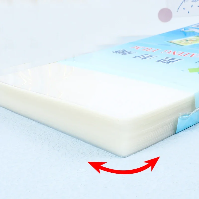 100 Sheets 50mic 100mic a4 Size PVC Clear Glossy 2 Flap Laminating Film Pouch for Hot Laminator