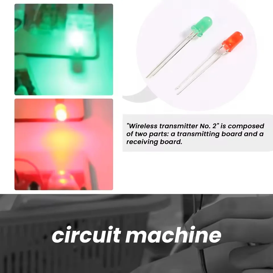 جهاز إرسال لاسلكي DIY، آلة تسجيل تكنولوجيا الأطفال، وضع تعليم العمود الفقري في المعدات التجريبية العلمية #4