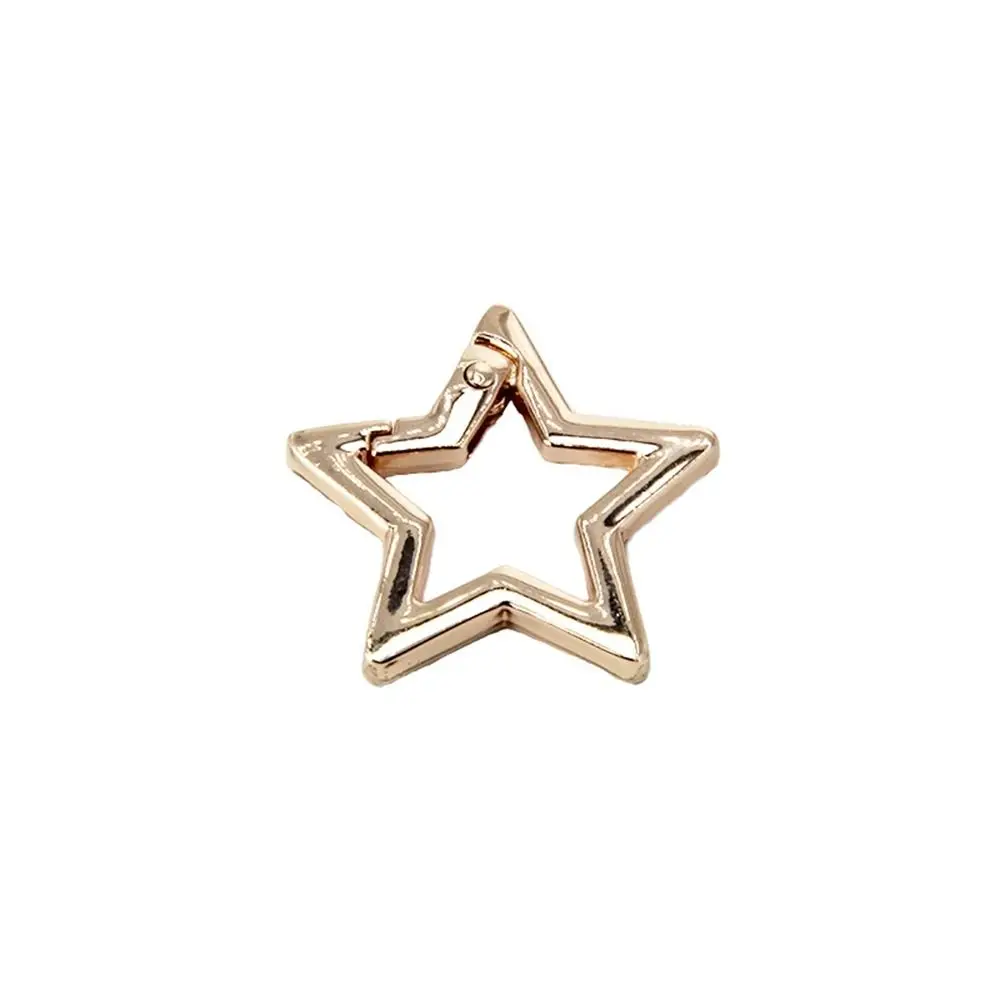 Zinc Alloy Plated Gate Spring Ring Buckles Clips Carabiner Handbags Star Shape Push Trigger Snap Hooks Carabiner Bag Keychain