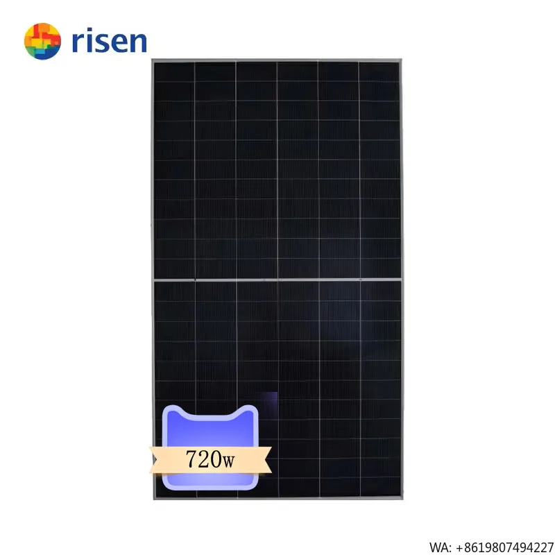 Tier1 Solar Panel HJT Bifacial RSM132-8-720BHDG 700/705/710/715/720/725W  N Type Dual Glass Photovoltaic Module for Home