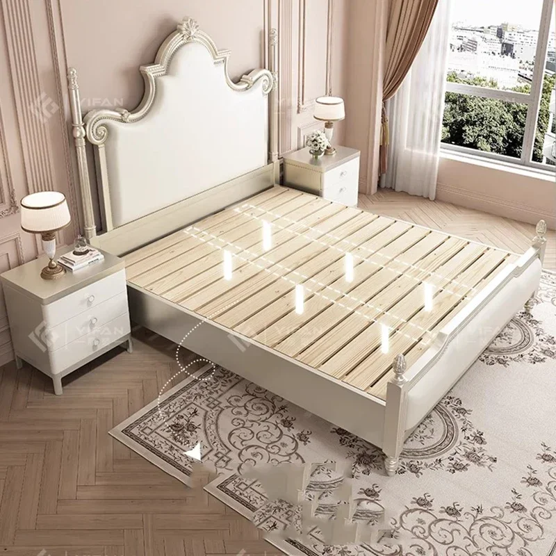 سرير تدليك للأميرة البنات لغرفة النوم، منصة نوم من الجلد، سرير أوروبي آمن، أريكة بسيطة، أثاث منزلي Letto Matrimoniale #6
