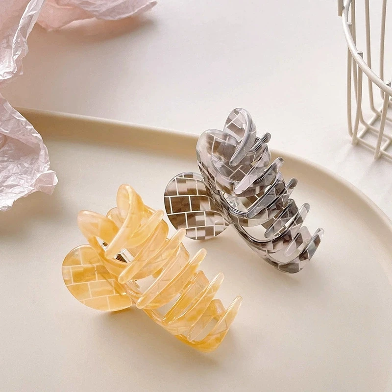 Multi-colors French Style Hair Claw Clips Women Half-Updo Shark Jaw Hair Claw For Thick Hair Fashionable Girls Hair Accessories