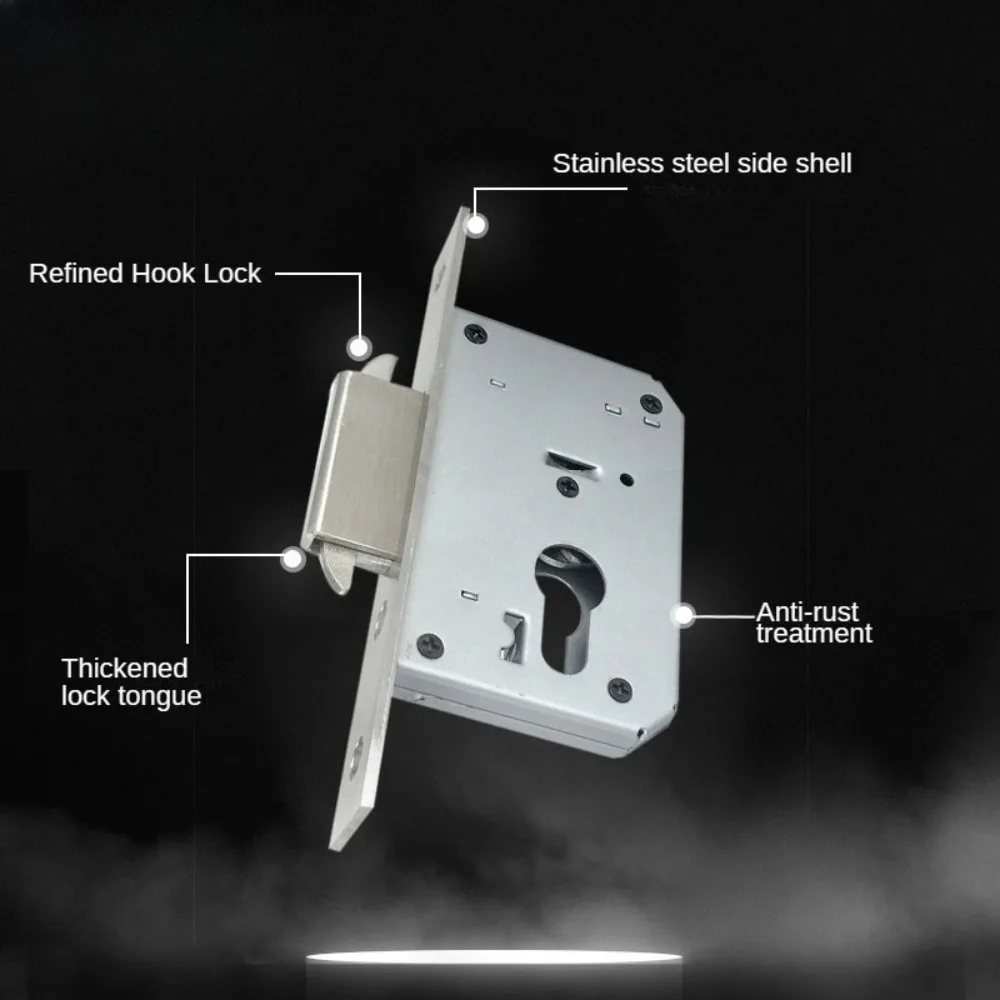 40 stainless steel sliding door double hook lock body, balcony aluminum alloy lock accessories thickened lock tongue