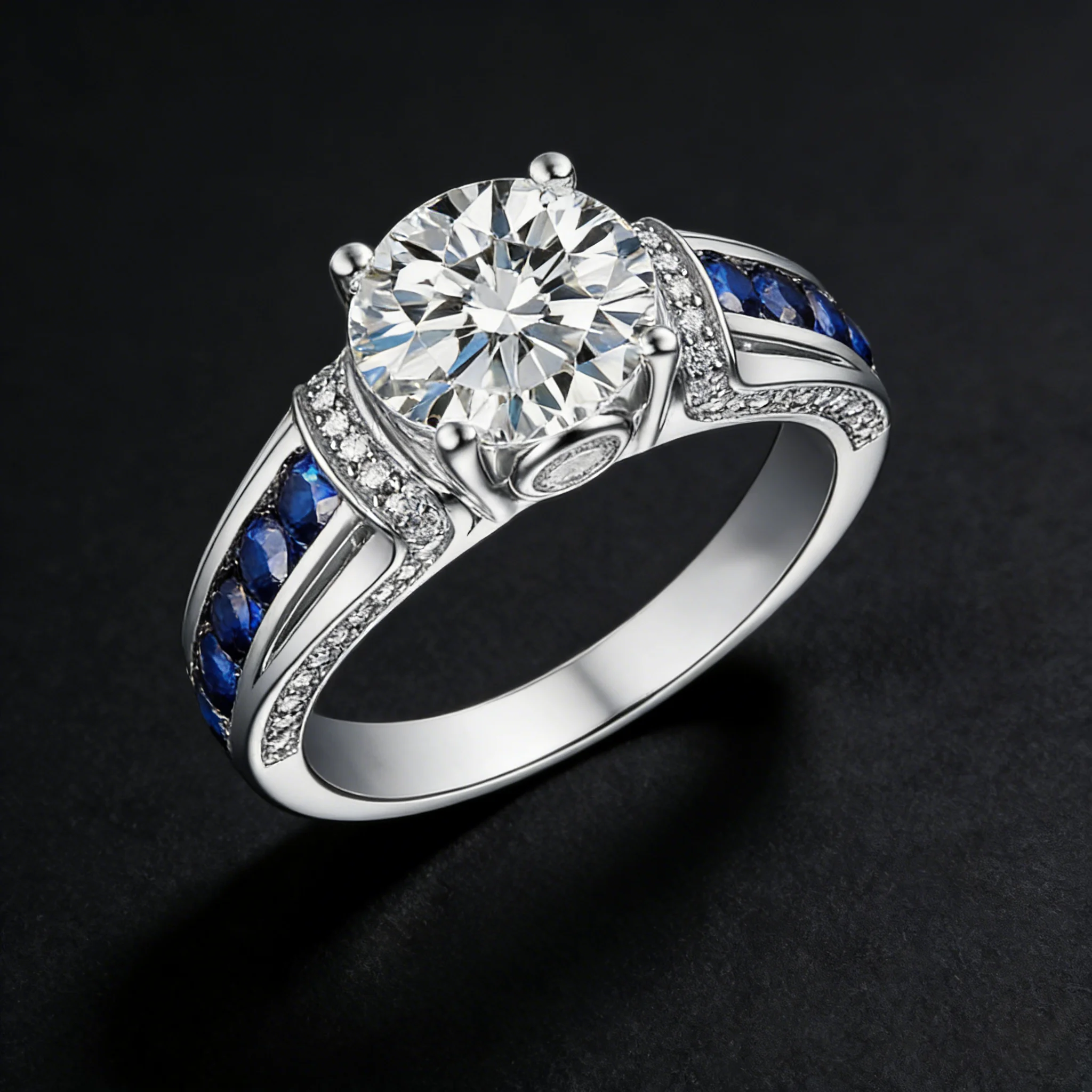 

3 Carat D Color Moissanite Ring, 925 Sterling Silver, 4 Prong Setting, 18K Gold Plated, Pass Diamond Tester, GRA Certificate