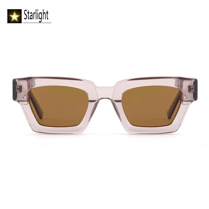 

Поляризованные ацетатные желе коричневые толстые квадратные солнцезащитные очки мужские модные уличные очки UV400 мужские очки женские прозрачные 145 мм