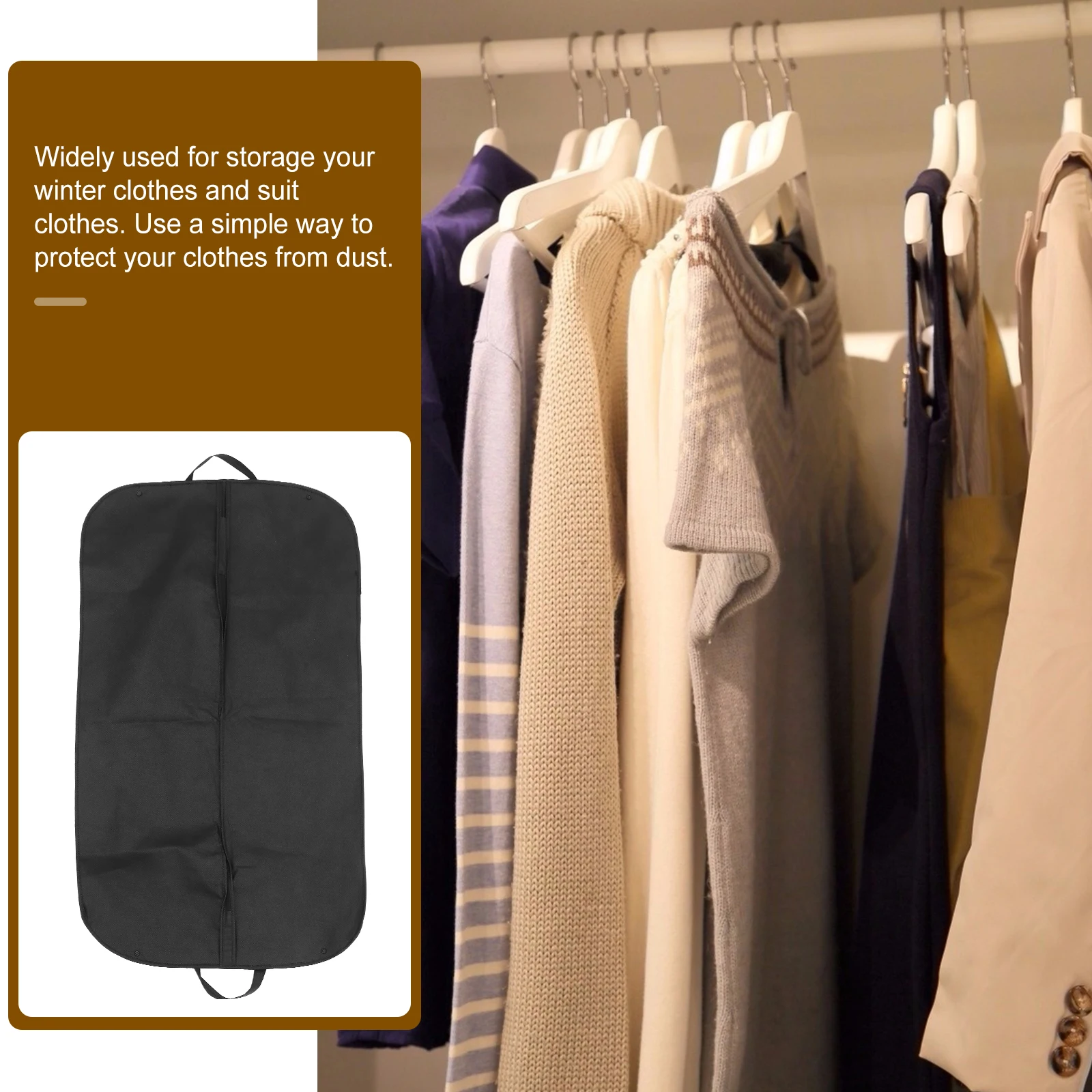 

2 Pcs Garment Bags for Hanging Clothes Coat Storage Suit Thicken Clothing Cover