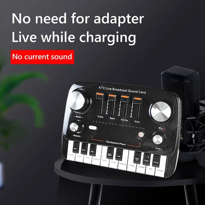 ABKV-KTV البث المباشر كارت الصوت تسجيل الصوت سطح المكتب الغناء اللاسلكية ضياع نقل التوصيل والتشغيل مغير الصوت