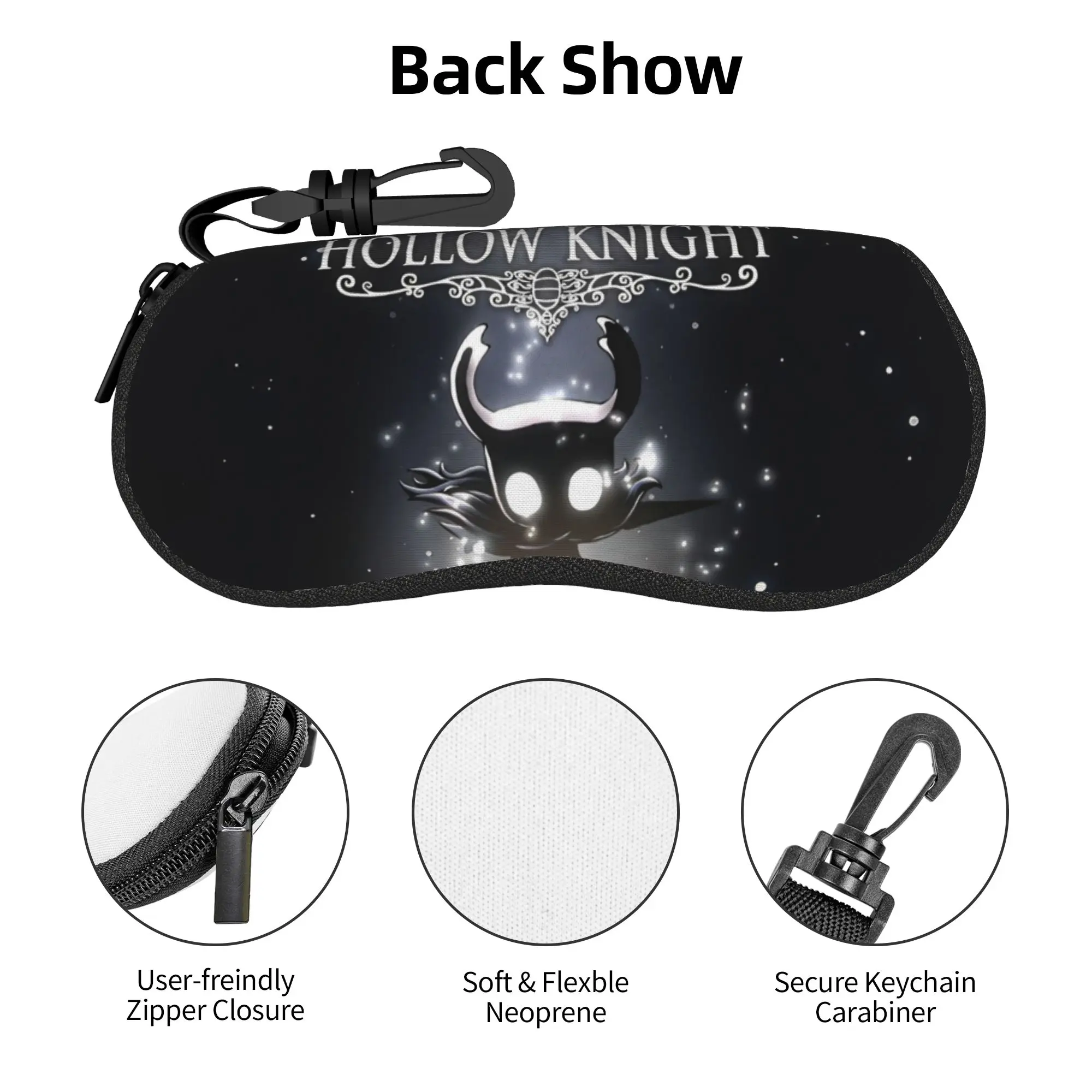 Hollow Knight Glasses Case Game Funny Cartoon Zip Sunglasses Pouch Soft Daily Eyeglass Cases Cover Men Women Eyewear Bag