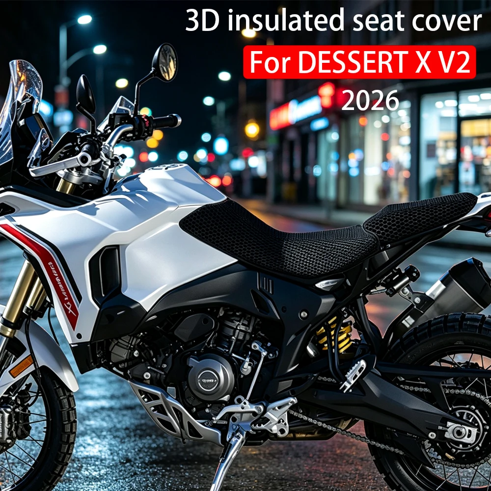 For DUCATI DESSERT X V2 2026 3D Mesh Motorcycle Seat Cover DESSERTX V2 Breathable Airflow Cushion Waterproof Sunproof Saddle