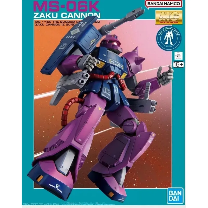 Bandai Original Gundam Model Kit Anime Figure MG 1/100 MS-06K ZAKU CANNON Action Figures Toys Collectible Gifts for Children