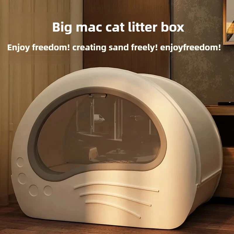 Large Cat Litter Box Fully Enclosed Drawer-Type Anti-Splash and Odor Isolation Cat Toilet Spacious Pet Bathroom