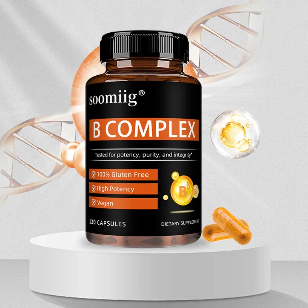 B-Complex, 120 Vegetarian Capsules, Complete B Complex for Heart, Brain & Nerve Support with Healthy Energy & Metabolism