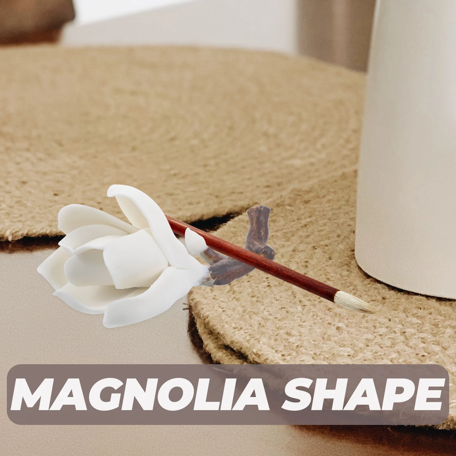 حامل فرشاة الخط الفني من الراتنج ماغنوليا لدراسة المكتب، تخزين أنيق، ديكور سطح المكتب الوظيفي الأنيق #5