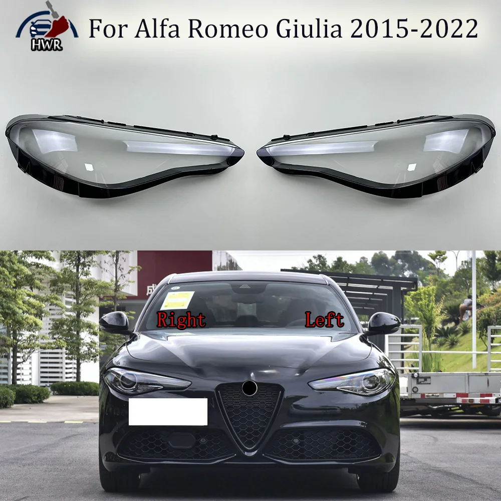 For Alfa Romeo Giulia 2015-2022 Headlamp Cover Transparent Mask Headlight Shell Lens Plexiglass Replace The Original Lampshade