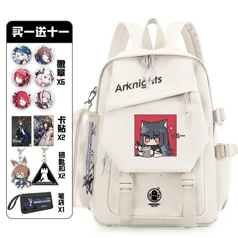 Arknights Trendy Large Capacity Cartoon Anime Peripheral Student Laptop Bag Lightweight Unisex Backpack Anime
