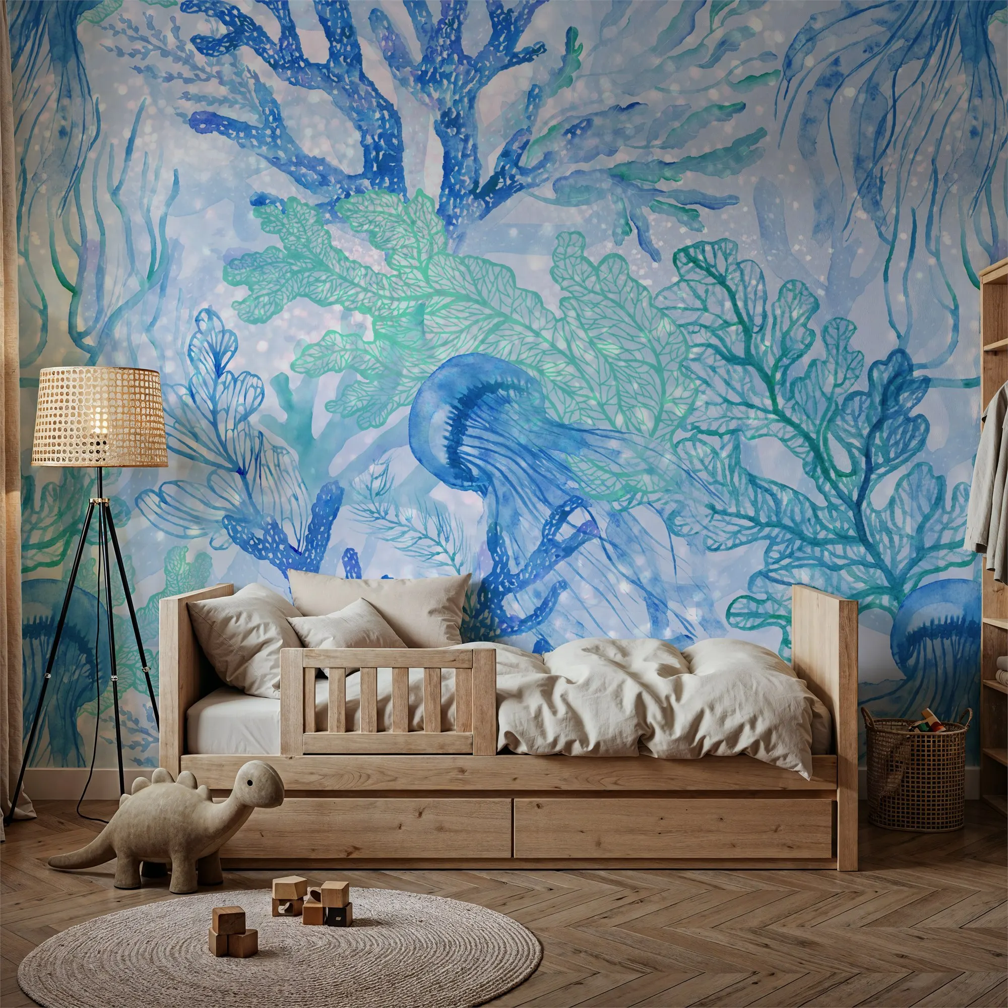 Custom Jellyfish Garden Under the Sea Wallpaper Made to Measure Wall Mural