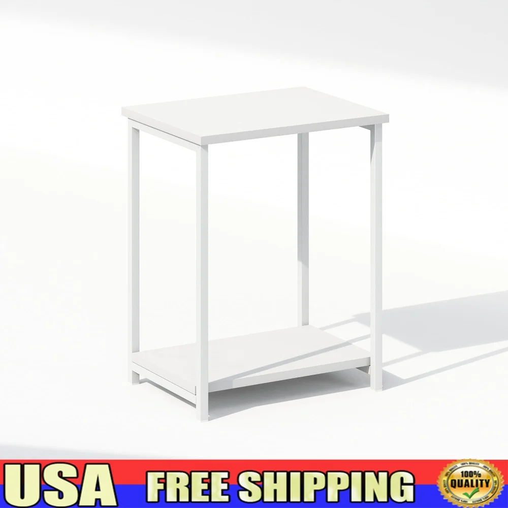 

Компактная тумбочка с промышленным металлическим каркасом, прочная открытая полка из композитного дерева CARB, современный дизайн, простая сборка