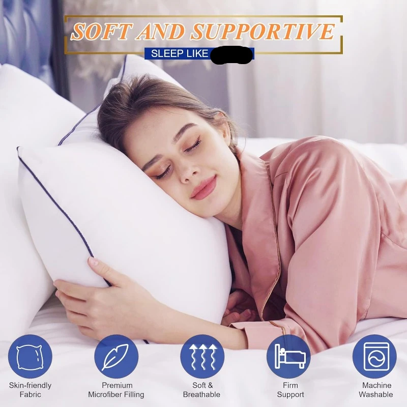 Bed Pillows for Sleeping- Standard Size, Set of 2, Cooling Hotel Quality for Back, Stomach or Side Sleepers, 43x66CM