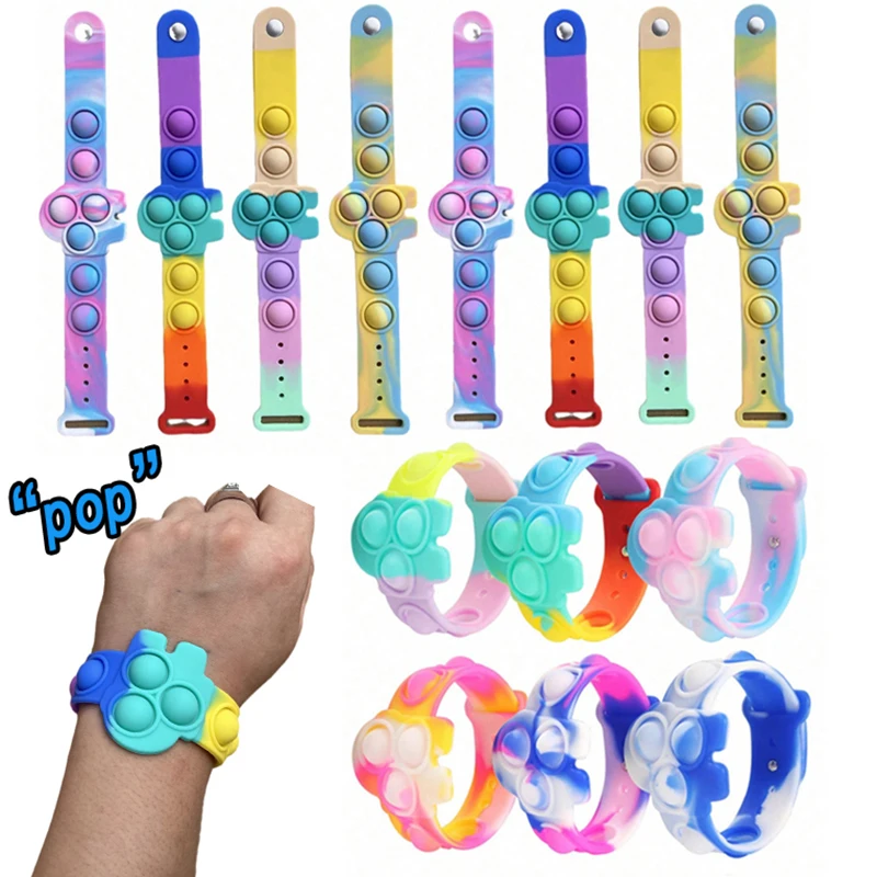 

1/5 шт.-поп-браслеты с пузырьками, детские сенсорные игрушки, подарок, детские сувениры на день рождения, сумка для подарков, наполнитель для пиньиты, снятие стресса