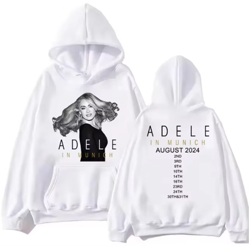 Adele Munich Tour 2024 Weekends with Adele Hoodie Pullover Tops Long Sleeve Sportswear Girls Clothing Casual Loose Sweatshirt