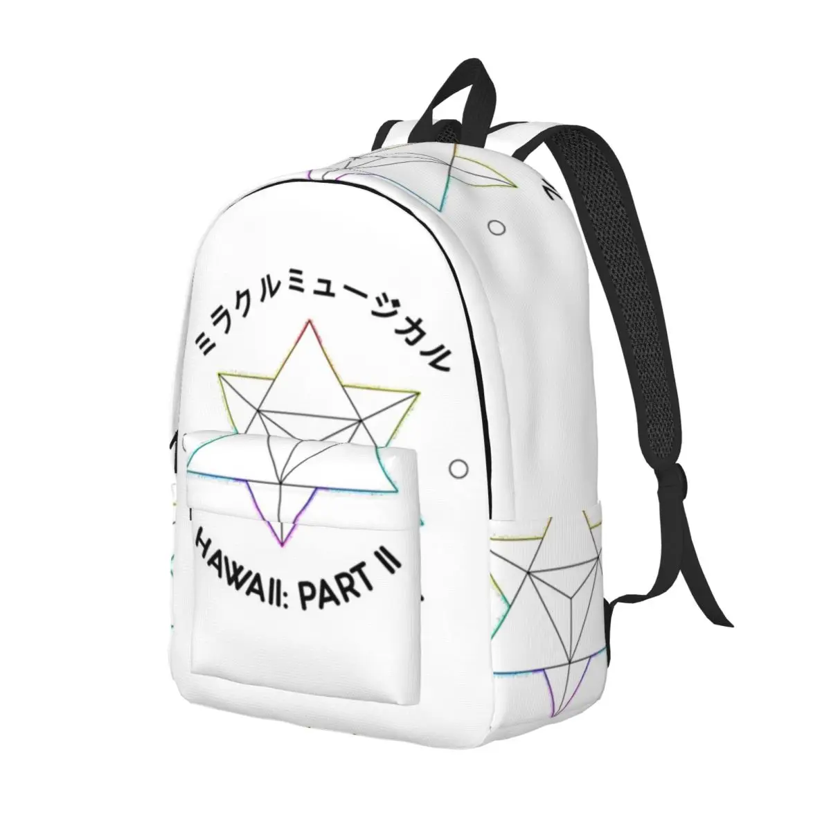HAWAII PART II Rainbow Prisms Student Backpack School Bag Hiking Travel Daypack for Men Women Fashion Bookbag Shoulder Bags