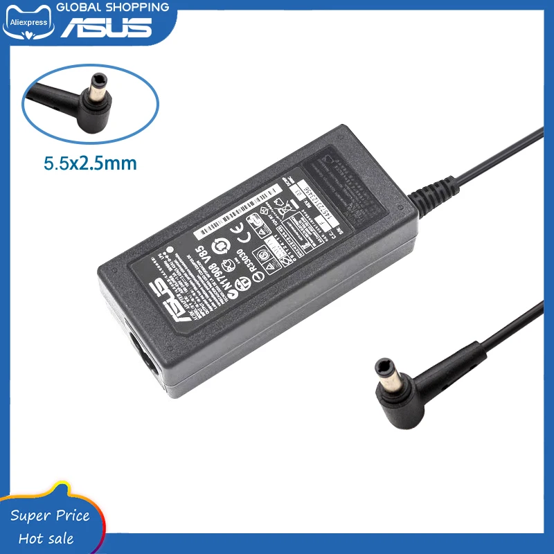 19V 3.42A 65W 5.5x2.5mm AC Adapter Power Supply Charger For Asus A54C A550C TP500L S400 S600 S46C X555B A555Y A555 X552 X452EA