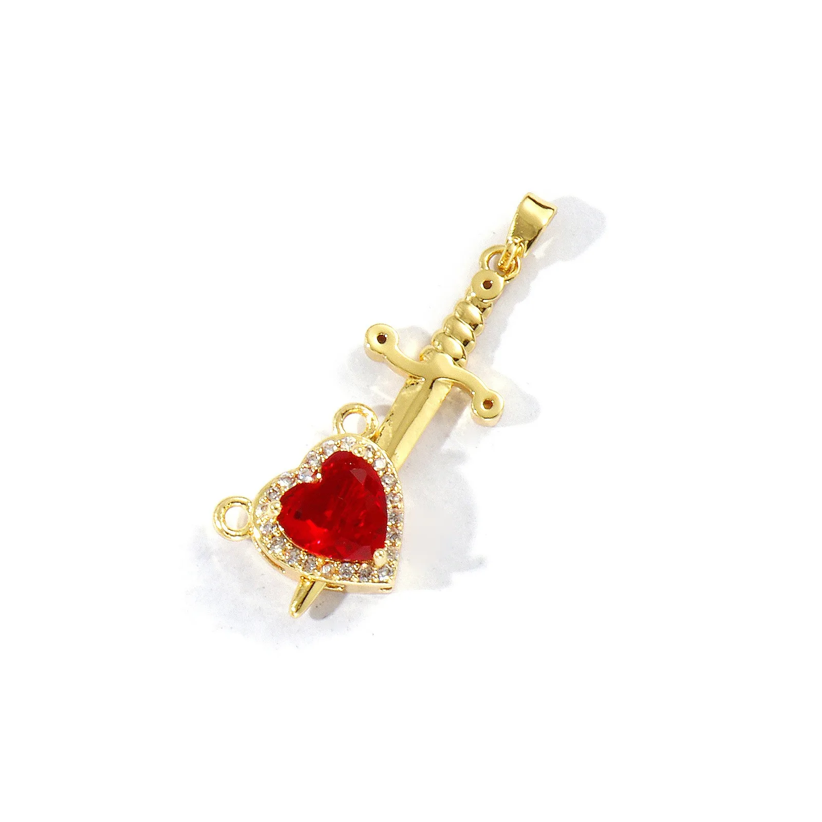 1 Stück Messing-Anhänger Mehrfarbig Ex Voto Herz Strass Valentinstag Anhänger für Frauen DIY Halskette Ohrringe Schmuckzubehör – Detail 5