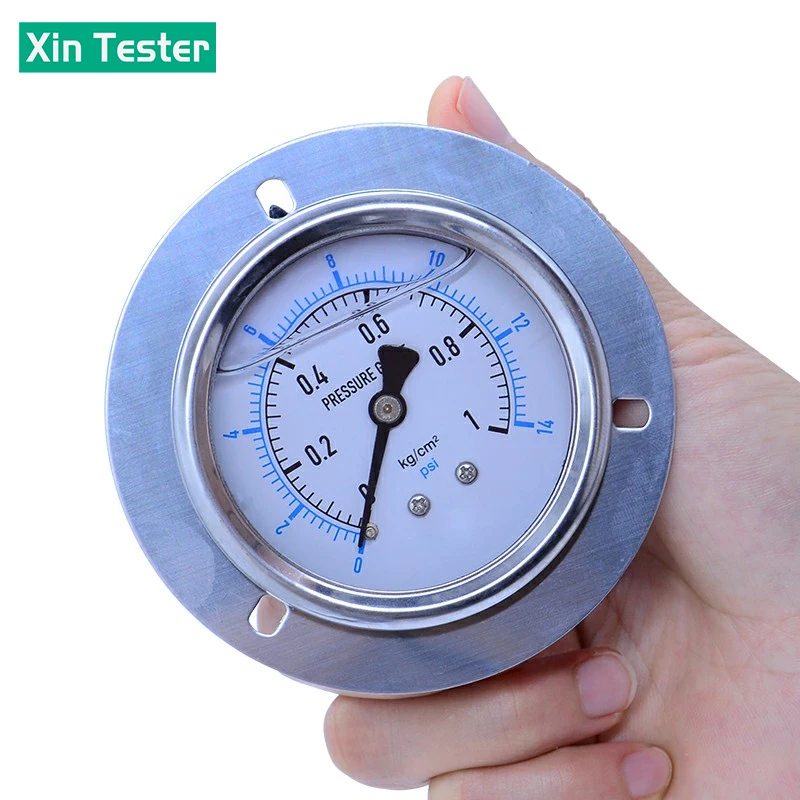 Xin Tester 0-60Mpa Air Oil Water Hydraulic Pressure gauge Psi/MPa Thread G 1/4,Axial stainless steel Anti-Vibration manometer