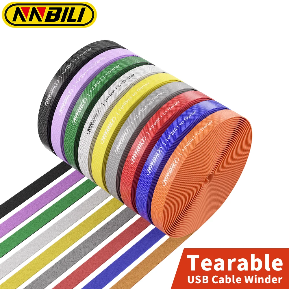 NNBILI Cable Organizer USB Cable Management Tearable Organizador Cables Winder Ties Phone Accessories Wire Cord Organizer  ﻿