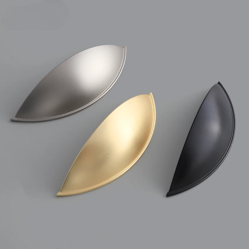 Brushed Finish Zinc Alloy Furniture Handles Kitchen Cabinet Door Drawer Pull Handles Hole Center 76mm 96mm Kitchen  Accessories